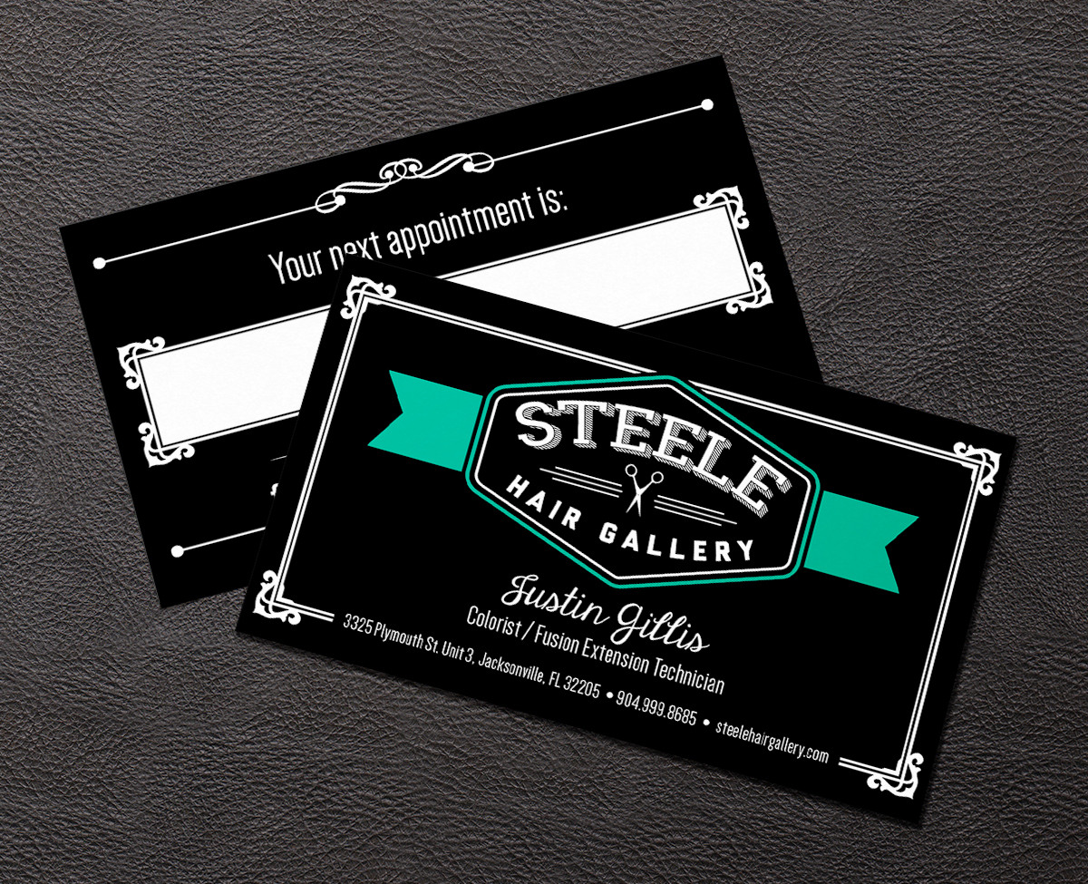Steele Hair Gallery Business Cards — Justin